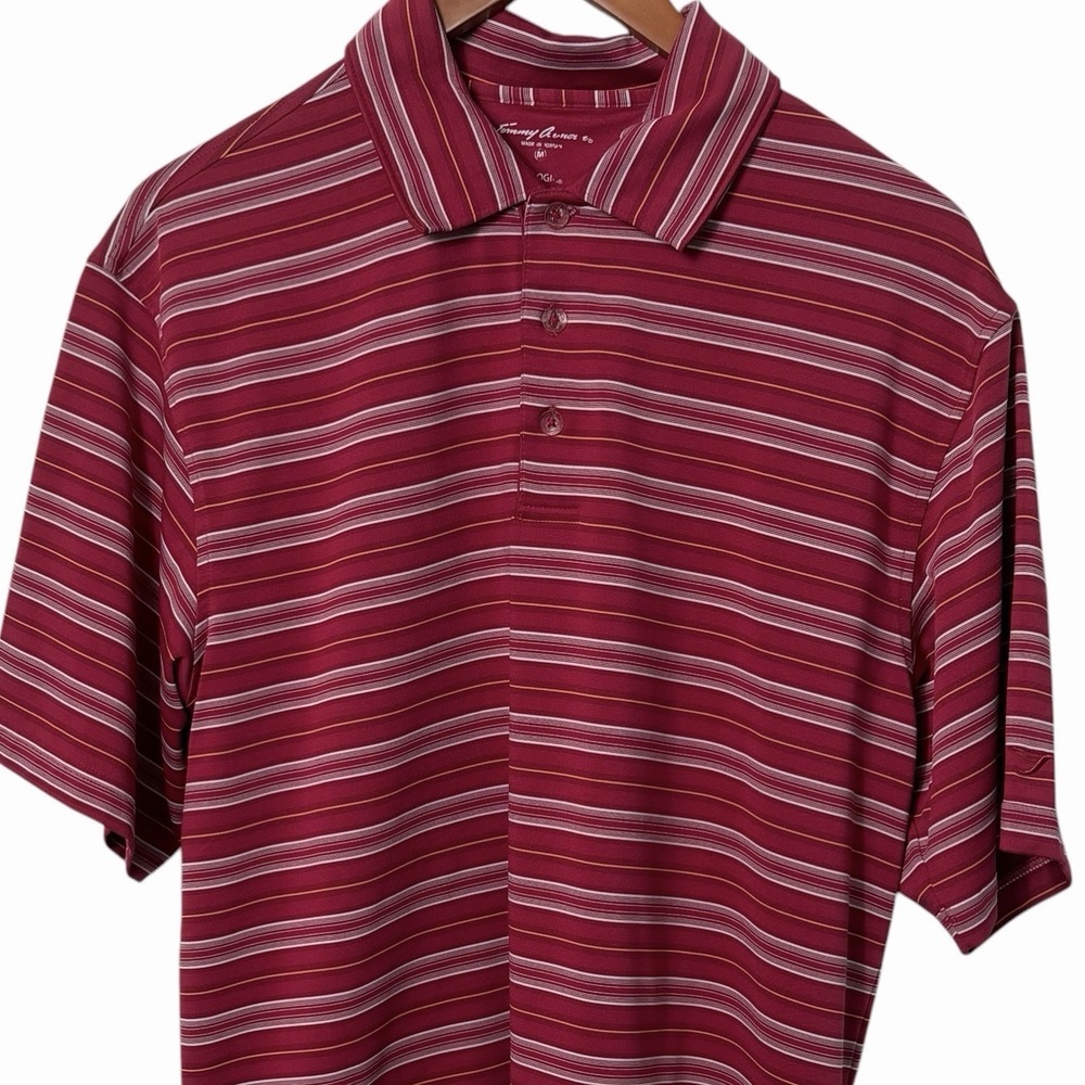 Tommy Armour Golf Polo Shirt Mens‎ Medium Red Striped Dri-Logic Performance